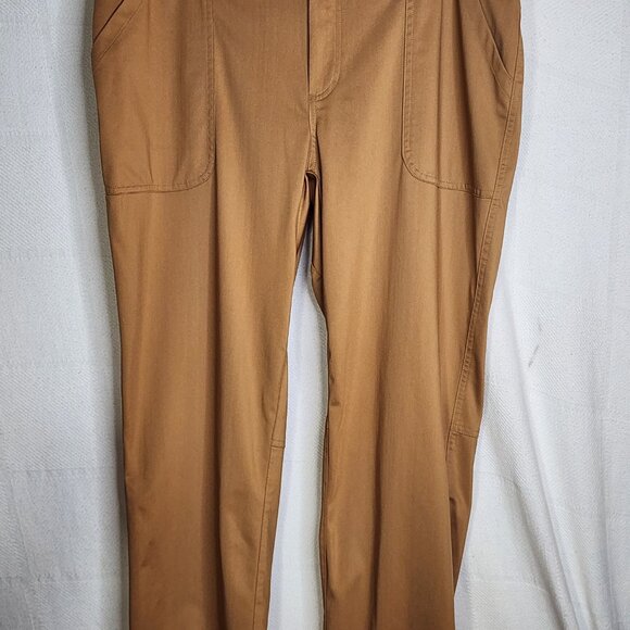 Royal Class Brand Golden Brown Flat Front Stretch Poly Straight Leg Pants Sz 40 - Picture 4 of 16